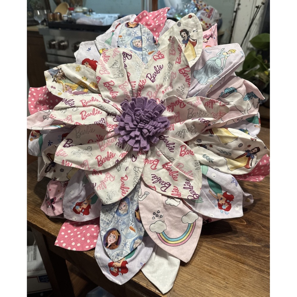 Homemade Flower Barbie Ariel Cinderella Minnie Snow White Frozen Rapunzel Pillow
